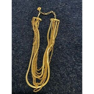 Vintage Lizner Gold Tone Multi Chain, Graduated Length